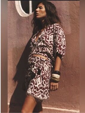 Zara Ikat Printed Skirt Set